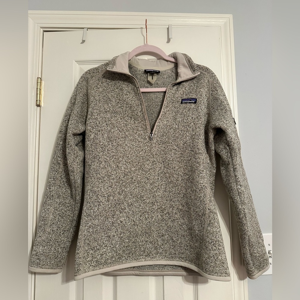 Patagonia Women's Better Sweater 1/4 zip fleece Heathered Tan Sweater
